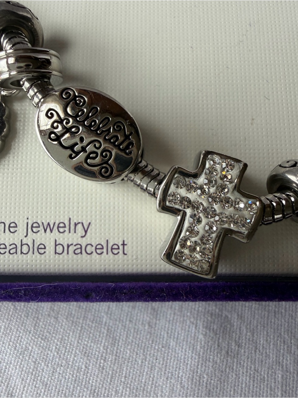 Hallmark Blessed Life Cross Charm Bracelet NIB Inspirational Christian Gift - Picture 3 of 7